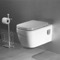 Modern Wall Mount Toilet, Ceramic, Squared