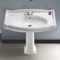 Classic-Style White Ceramic Pedestal Sink