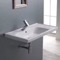 Rectangular Ceramic Wall Mounted or Drop In Sink With Counter Space