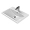 Wall Mounted Bathroom Sink, Rectangular, White Ceramic