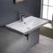 Rectangle White Ceramic Wall Mounted or Drop In Sink