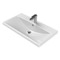 Drop In Bathroom Sink, White Ceramic, Rectangular