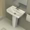 Rectangular White Ceramic Pedestal Sink