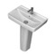 Rectangular White Ceramic Pedestal Sink