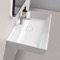 Rectangular White Ceramic Wall Mounted or Drop In Sink