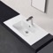 Rectangular White Ceramic Wall Mounted or Drop In Sink