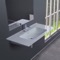 Rectangular White Ceramic Wall Mounted Sink