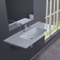 Rectangular White Ceramic Wall Mounted Sink