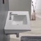 Rectangular White Ceramic Wall Mount or Drop In Bathroom Sink