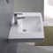 Rectangle White Ceramic Wall Mounted or Drop In Sink