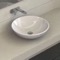 Round White Ceramic Vessel Sink