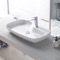 Rectangular White Ceramic Vessel Sink