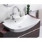 Curved Rectangular White Ceramic Wall Mounted or Semi-Recessed Sink