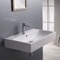 Rectangular White Ceramic Wall Mounted or Vessel Bathroom Sink
