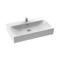 Rectangular White Ceramic Wall Mounted or Vessel Bathroom Sink