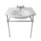 Traditional Ceramic Console Sink With Chrome Stand