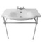 Traditional Ceramic Console Sink With Chrome Stand, 32