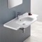 Rectangular White Ceramic Wall Mounted or Drop In Sink