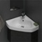 Small Corner Ceramic Drop In or Wall Mounted Bathroom Sink