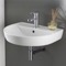 Round White Ceramic Wall Mounted Sink