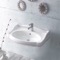 Rectangle White Ceramic Wall Mounted Sink