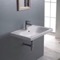 Rectangle White Ceramic Wall Mounted or Drop In Sink
