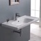 Rectangle White Ceramic Wall Mounted or Drop In Sink