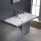 Rectangular White Ceramic Wall Mounted or Drop In Sink