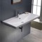 Rectangle White Ceramic Wall Mounted or Drop In Sink