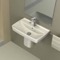 Rectangular White Ceramic Semi-Pedestal Sink