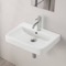 Rectangular White Ceramic Wall Mounted or Drop In Sink