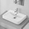 Drop In Sink in Ceramic, Modern, Rectangular