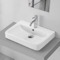 Drop In Sink in Ceramic, Modern, Rectangular