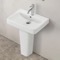Rectangular White Ceramic Pedestal Sink