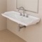 Rectangular White Ceramic Wall Mounted Bathroom Sink