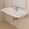Rectangular White Ceramic Wall Mounted Bathroom Sink