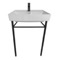 Rectangular White Ceramic Console Sink and Matte Black Stand, 24