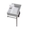 Rectangular White Ceramic Console Sink and Polished Chrome Stand