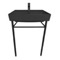 Rectangular Matte Black Ceramic Console Sink and Matte Black Stand, 24