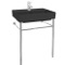 Rectangular Matte Black Ceramic Console Sink and Polished Chrome Stand, 24