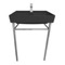 Rectangular Matte Black Ceramic Console Sink and Polished Chrome Stand, 24