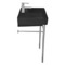 Rectangular Matte Black Ceramic Console Sink and Polished Chrome Stand, 24