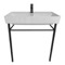 Rectangular White Ceramic Console Sink and Matte Black Stand, 32