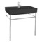 Rectangular Matte Black Ceramic Console Sink and Polished Chrome Stand, 32