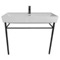 Rectangular White Ceramic Console Sink and Matte Black Stand, 40