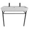 Trough White Ceramic Console Sink and Matte Black Stand, 40