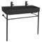 Trough Matte Black Ceramic Console Sink and Matte Black Stand, 40