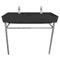 Trough Matte Black Ceramic Console Sink and Polished Chrome Stand