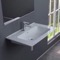 Rectangular White Ceramic Wall Mounted Sink