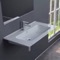 Rectangular White Ceramic Wall Mounted Sink